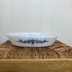 Vintage Glasbake Daisy Divided‎ Casserole Dish